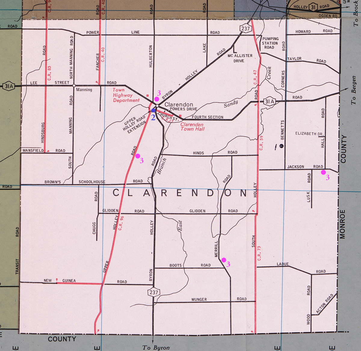 Town Of Clarendon Map 